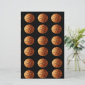 Oranje zwarte Basketball Pattern, Briefpapier (Staand voorkant)