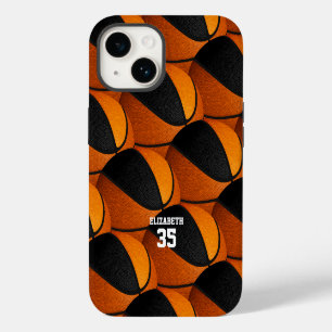 oranje zwarte basketbalteamkleuren meisjes jongens iPhone 14 hoesje