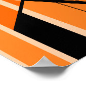 Oranje zwarte beige middeneeuwse moderne kunst poster (Hoek)