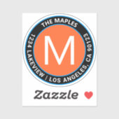 Oranje zwarte blauwe cirkeltekst | Transparantie Sticker (Vel)