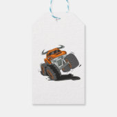 Oranje zwarte boys' Monster Truck Name Bedankt Cadeaulabel (Achterkant)