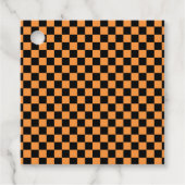 Oranje zwarte checkers bedankjes labels (Voorkant)