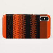Oranje zwarte Chevron Zigzag Stripes Case-Mate iPhone Case (Achterkant (horizontaal))