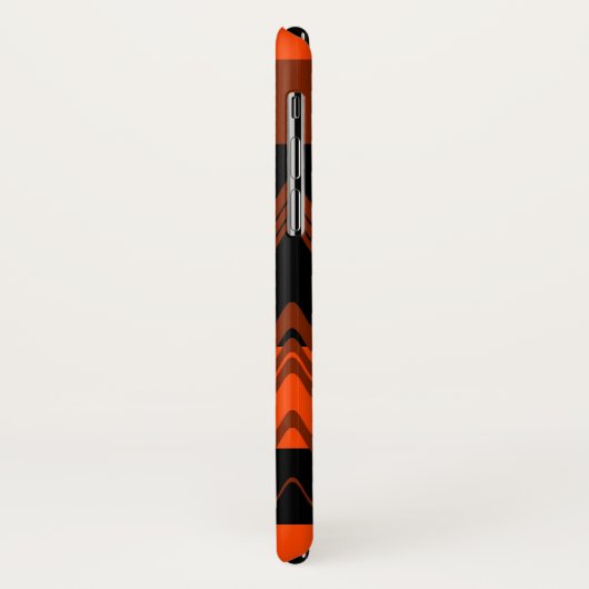 Oranje zwarte Chevron Zigzag Stripes Case-Mate iPhone Case (Achterkant/links)