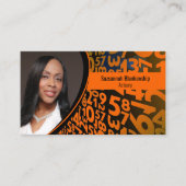 Oranje zwarte cijfers Aangepaste professionele fot Visitekaartje (Voorkant)