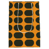 Oranje Zwarte Cirkels Medium Cadeauzakje (Achterkant)