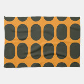 Oranje Zwarte Cirkels Theedoek (Horizontaal)