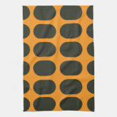 Oranje Zwarte Cirkels Theedoek (Verticaal)
