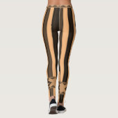 oranje zwarte damesleggings leggings (Achterkant)