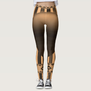 oranje zwarte damesleggings leggings