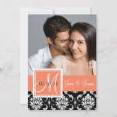 Oranje  zwarte demper foto Opslaan datum Save The Date (Voorkant)