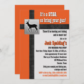 Oranje, Zwarte en Grijze Hert Uitnodiging (Voorkant / Achterkant)