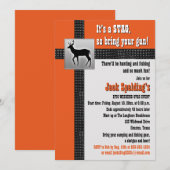 Oranje, Zwarte en Grijze Herten Uitnodiging (Voorkant / Achterkant)