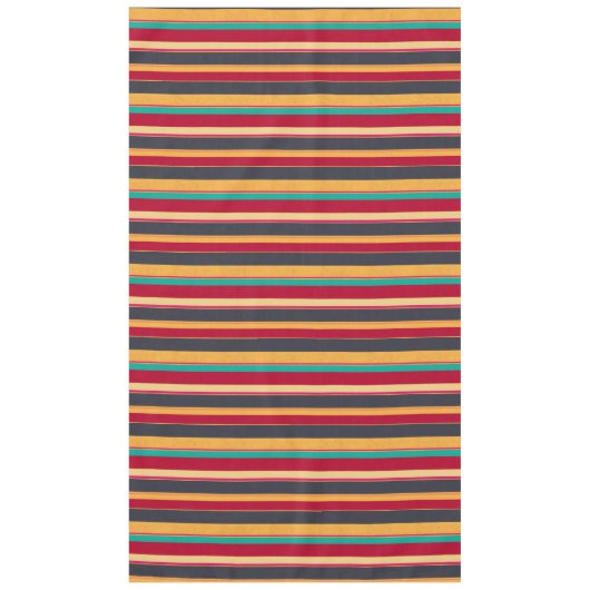 Oranje zwarte en rode strepen tafelkleed (Voorkant)