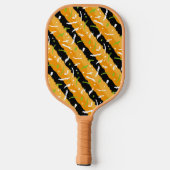 Oranje, ZWARTE EN VLOEIBARE PATROON Pickleball Paddle (Achterkant)