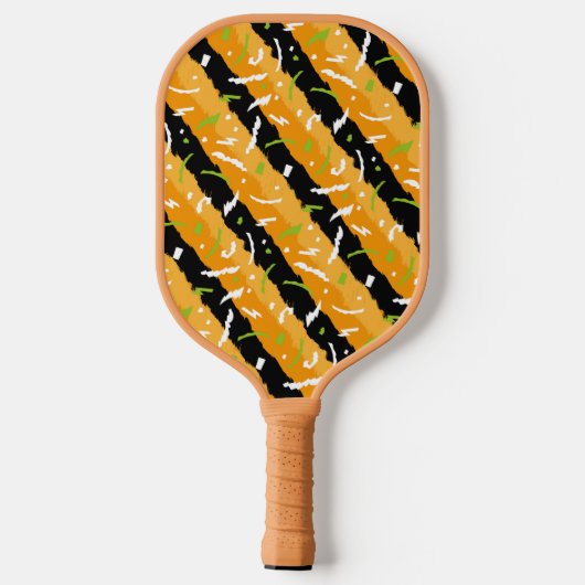 Oranje, ZWARTE EN VLOEIBARE PATROON Pickleball Paddle (Achterkant)