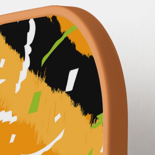 Oranje, ZWARTE EN VLOEIBARE PATROON Pickleball Paddle (Links Detail)