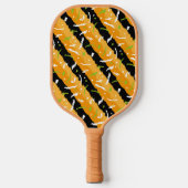 Oranje, ZWARTE EN VLOEIBARE PATROON Pickleball Paddle (Voorkant)