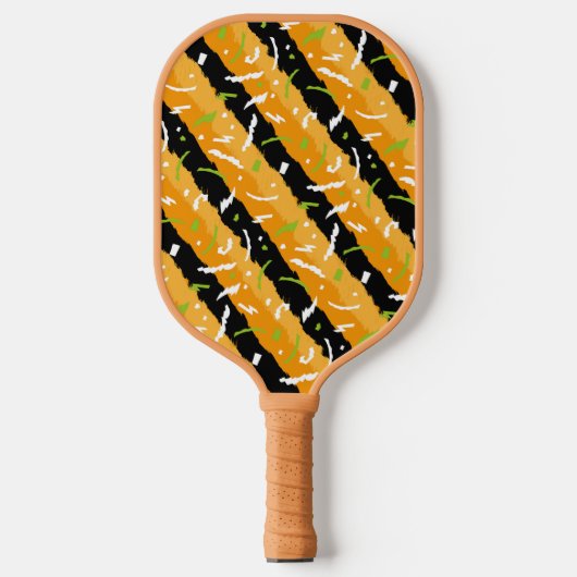 Oranje, ZWARTE EN VLOEIBARE PATROON Pickleball Paddle (Voorkant)