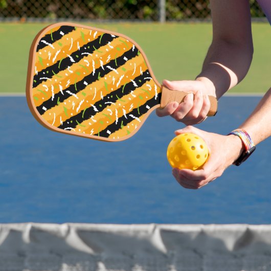 Oranje, ZWARTE EN VLOEIBARE PATROON Pickleball Paddle (Insitu)
