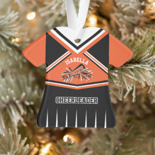Oranje, zwarte en witte Cheerleader 📣 💖 Ornament