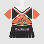 Oranje, zwarte en witte Cheerleader 📣 💖 Ornament (achterkant)