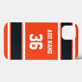 Oranje zwarte en witte sportband Case-Mate iPhone case (Achterkant (horizontaal))