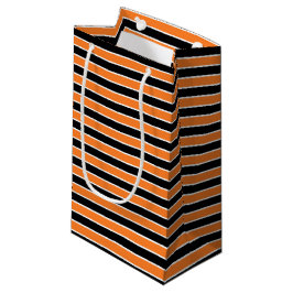 Oranje, zwarte en witte strepen klein cadeauzakje
