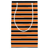 Oranje, zwarte en witte strepen klein cadeauzakje (Voorkant)