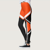 Oranje, zwarte en witte superleider Megaphone Leggings (Links)
