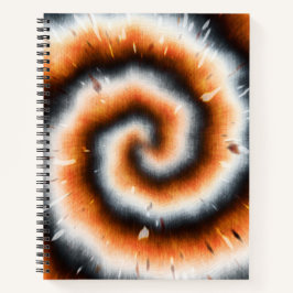 Oranje, zwarte en witte Tie Dye Notitieboek