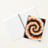 Oranje, zwarte en witte Tie Dye Notitieboek (Binnen)