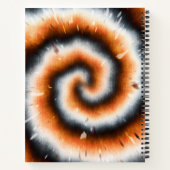 Oranje, zwarte en witte Tie Dye Notitieboek (Achterkant)