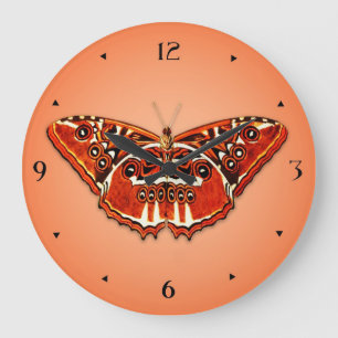 Oranje, zwarte en witte vlinder grote klok