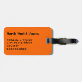 Oranje zwarte fragiele handgreep met zorg Dank u Bagagelabel (Achterkant horizontaal)