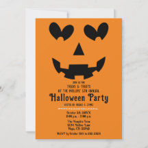 Oranje & Zwarte Gelukkige Hart Pompoen Halloween