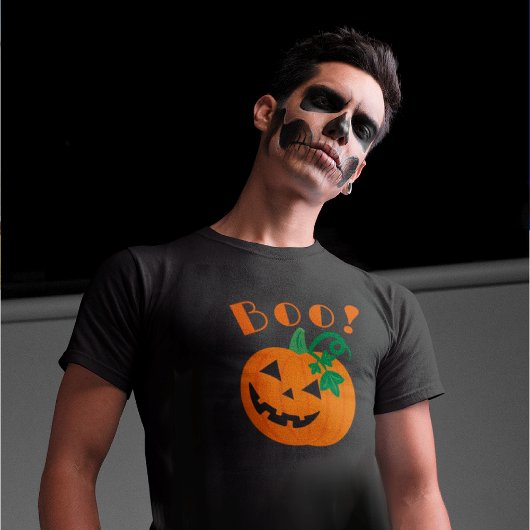 Oranje zwarte gepersonaliseerde Jack O Lantern Boo T-shirt