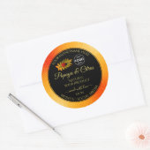 Oranje zwarte Glitter-productlabels Ladybug-Logo Ronde Sticker (Envelop)