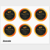 Oranje zwarte Glitter-productlabels met Ladybug Ronde Sticker (Vel)