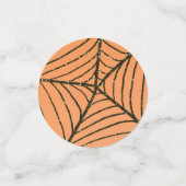 Oranje & Zwarte Glitter Spinnenweb Halloween Feest Confetti (Kleine voorkant)