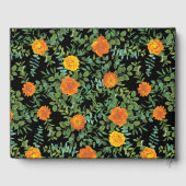 Oranje & Zwarte Gotische Pioen & Roos Bloemige Bru Gastenboek (Achterkant)