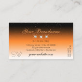 Oranje zwarte gradiënt Initialen met mousserende d Visitekaartje (Achterkant)