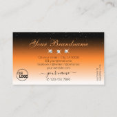 Oranje zwarte gradiënt mousserende diamanten met L Visitekaartje (Achterkant)