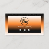 Oranje zwarte gradiënt mousserende diamanten met L Visitekaartje (Voorkant)