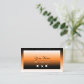 Oranje zwarte gradiënt, piepend diamant visitekaartje (Staand voorkant)