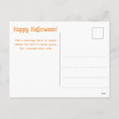 Oranje zwarte Halloween Groeten Foto Briefkaarten (Achterkant)