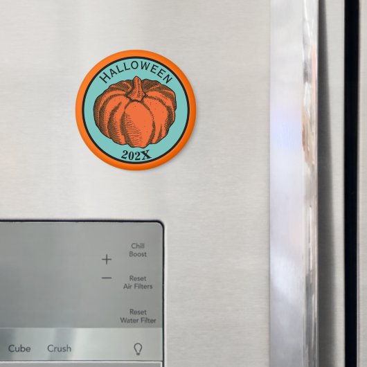  Oranje zwarte Halloween Pumpkin Ink Art Magneet (Insitu (Koelkast))