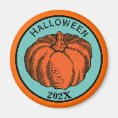  Oranje zwarte Halloween Pumpkin Ink Art Magneet (Voorkant)