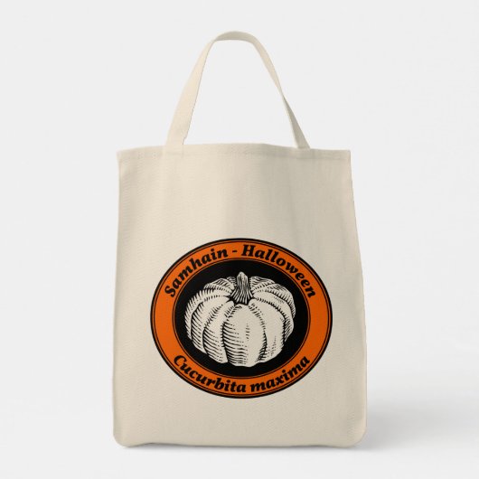  Oranje zwarte Halloween Pumpkin Ink Art Tote Bag (Achterkant)