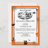 Oranje zwarte Halloween spookachtige begroeting Kaart (Voorkant)